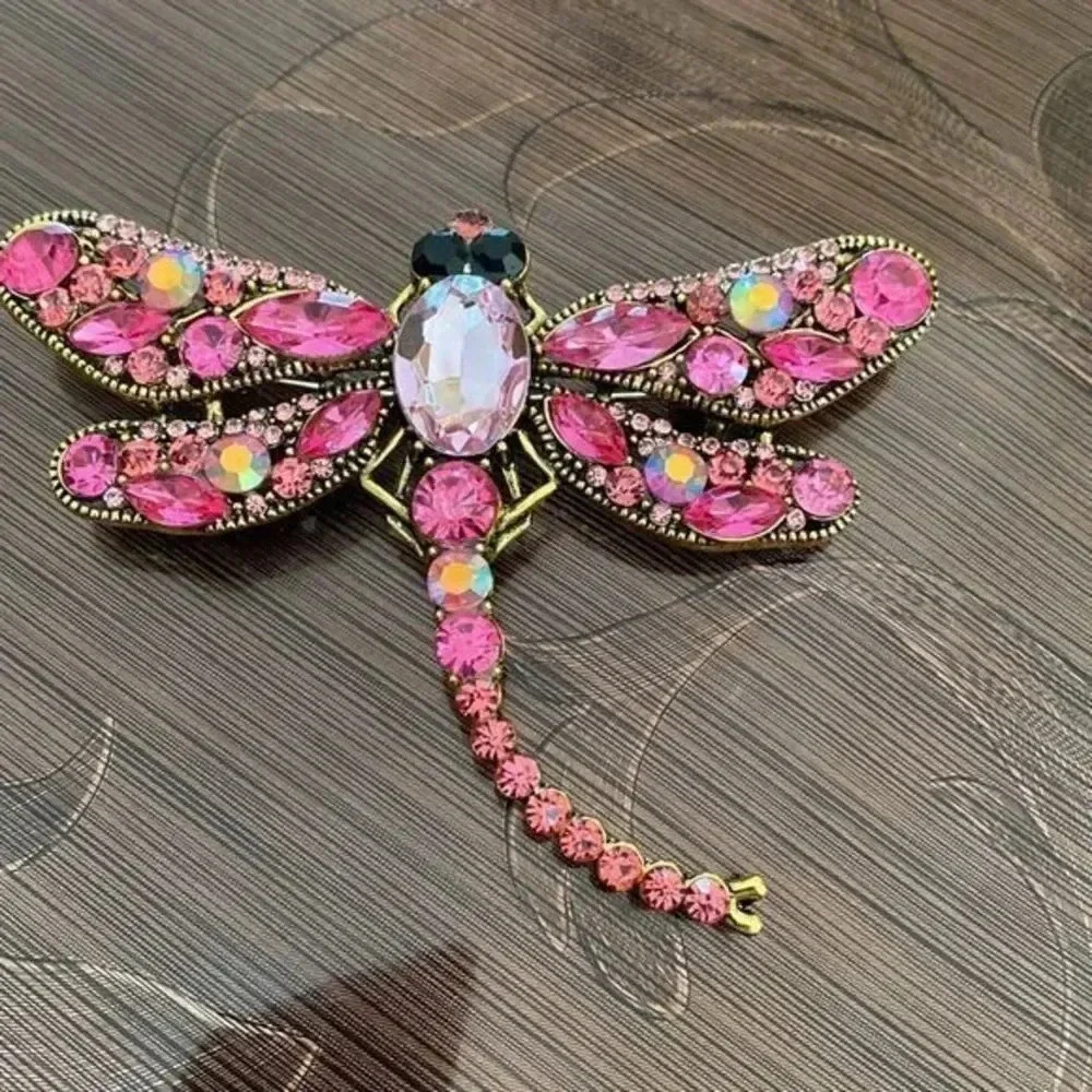 Crystal Vintage Dragonfly Brooches for Women Large Insect Brooch NWBOX